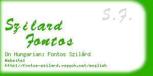 szilard fontos business card